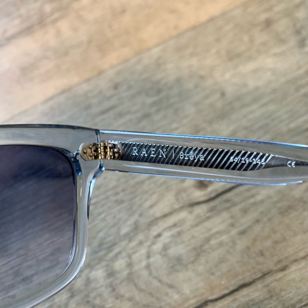 RAEN Clear Frame Sunglasses with Gray Gradient Lenses - Picture 2 of 4